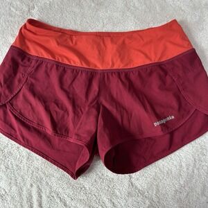 Patagonia Shorts‎ Womens X-Small Red/Orange Strider Running Athletic Lightweight